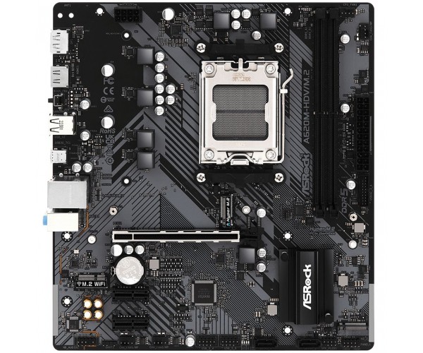 Материнська плата ASRock A620M-HDV/M.2 (AM5/A620, 2*DDR5, PCIex16 DP/HDMI 2xSATAІІІ 2xM.2, GLan 8ch mATX, фото №6