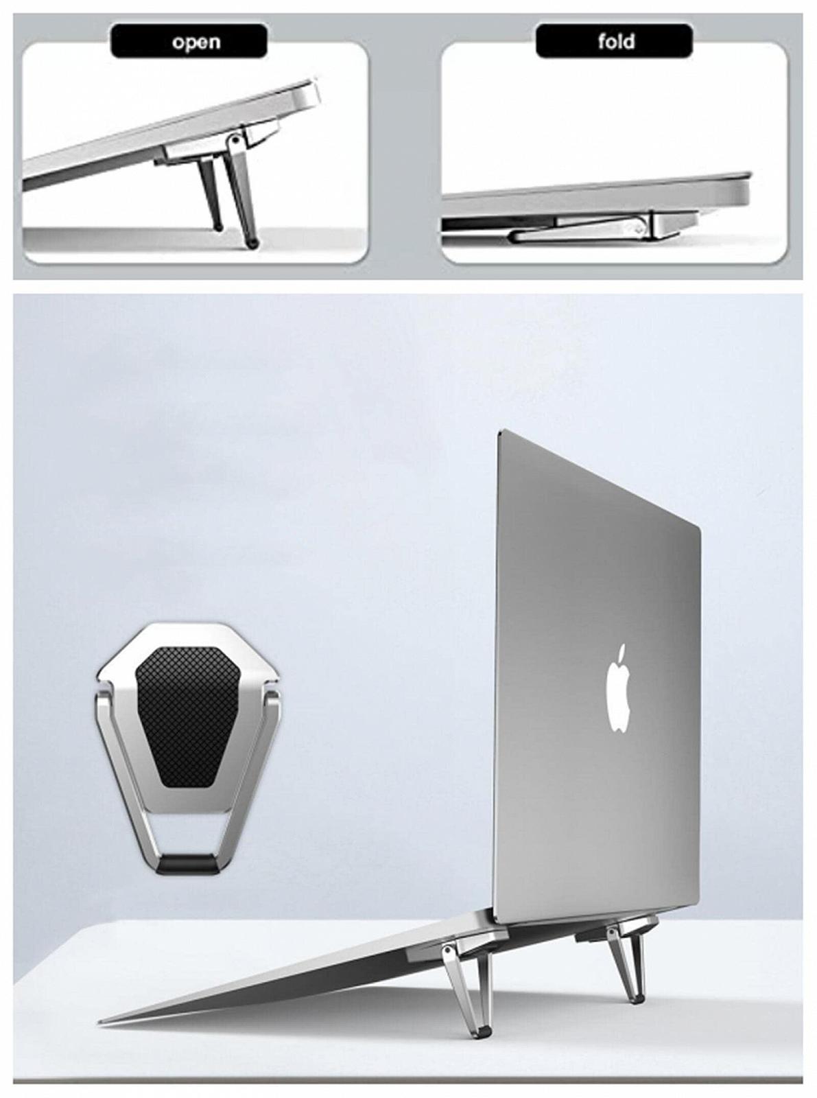 Портативная невидимая подставка для ноутбука - 2 шт Мини-подставка из цинкового сплава Подставка для охлаждения для ноутбуков 12-20 дюймов, фото №5