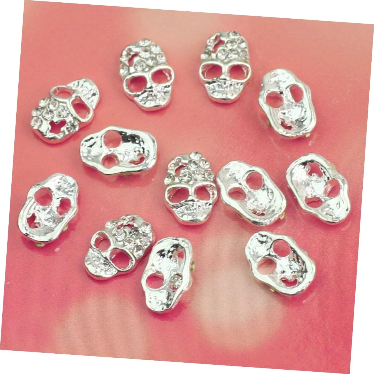 Стразы для ногтей FOMIYES, 12 шт, серебристые, фото №4