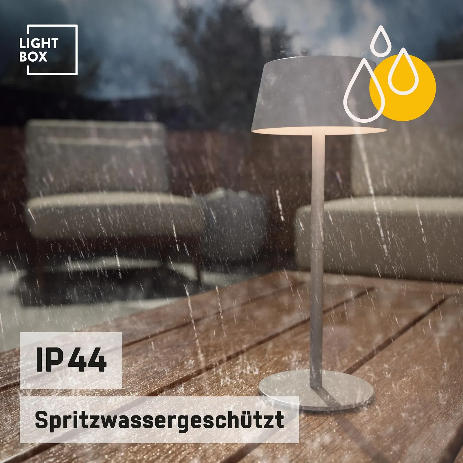 Светодиодная уличная настольная лампа Lightbox диаметр 13 см беспроводная солнечная с 3-уровневым сенсорным диммером 4 Вт 300 лм 3000 K серая металл/пластик, фото №8