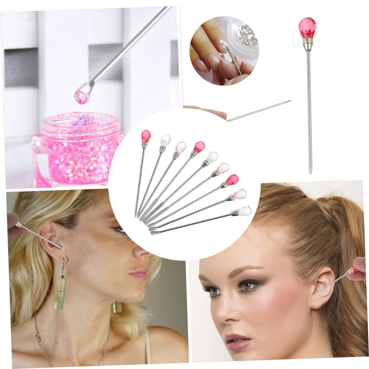 Палочка для размешивания Healvian Colour Rubber Набор для ногтей Палочка для размешивания ногтей Держатель для лака для ногтей Ювелирные изделия Стразы Триммер для ногтей на ногах Пигментная палочка для размешивания Ложка для смешивания Сделано из смолы Форма Клей Многоразовый, фото №6