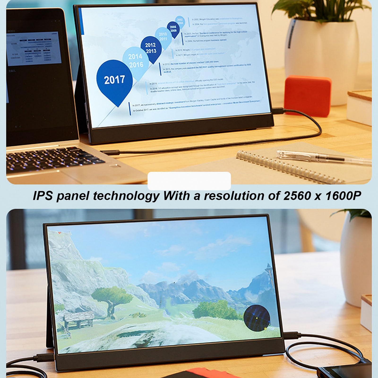Монитор Portable 2.5K 16" IPS 2560 x 1600 Регулируемая Подставка Стандартное VESA Отверстие 2 USB-C 3.1 Порта для PS5, фото №2