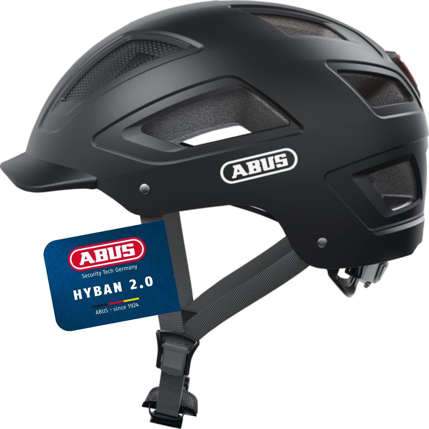 Шолом Міський ABUS Hyban 2.0 ABS із Заднім Ліхтарем Velvet Black, фото №1