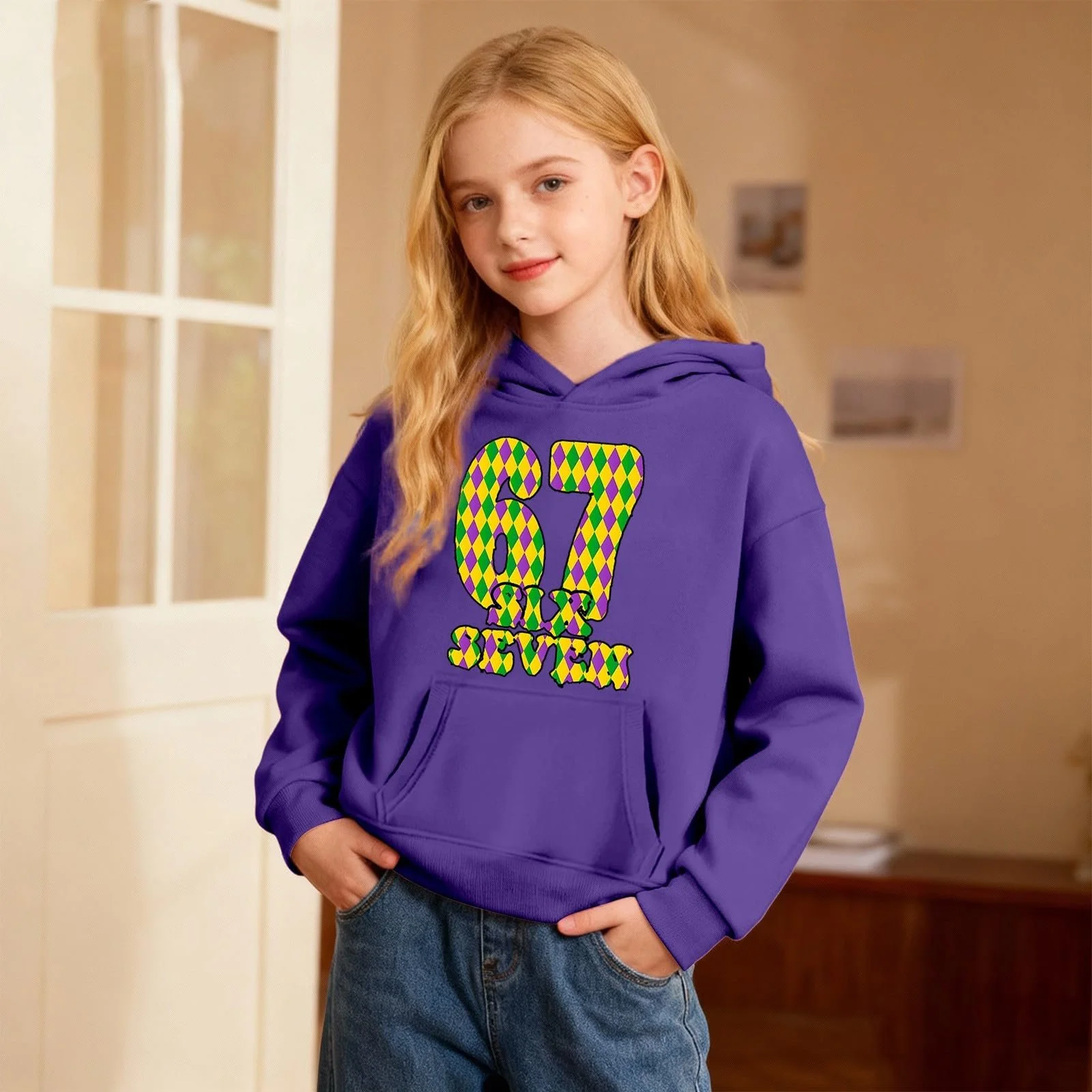 Худи для девочки 67 с карнавальным узором, фото №3