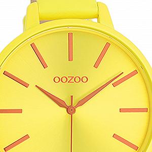 Женские часы Oozoo Colour Line C11184 Кожаный ремешок 42 мм Неоновый желтый, Желтый synthetic.ua - Фото 1