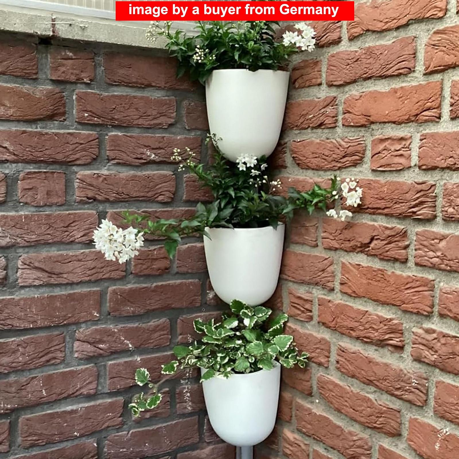 Кутове настінне кашпо ORIMERC Набір 2 шт. автополив трикутне пластик Білий, фото №8