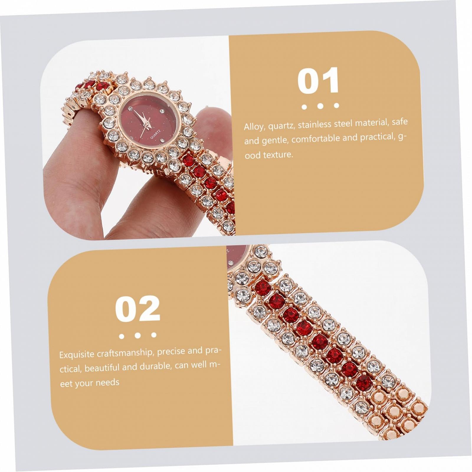 Годинник Кварцовий Healvian Жіночий З Декоративним Ремінцем З Стразами Цифровий Дисплей, фото №4