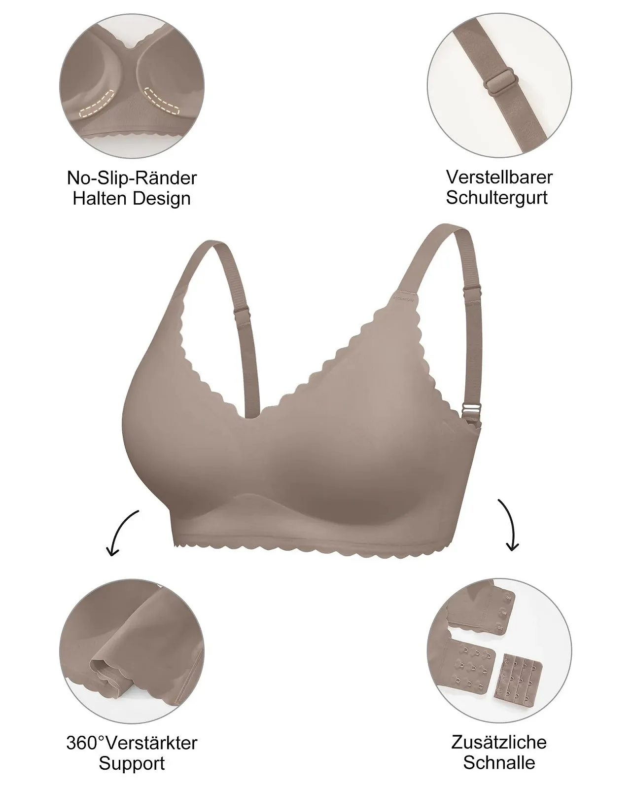 Бюстгальтер SHARICCA без косточек дизайн «лепесток» с V-образным вырезом высокая эластичность бесшовный, фото №5 Бюстгальтер SHARICCA без косточек дизайн «лепесток» с V-образным вырезом высокая эластичность бесшовный, фото №5