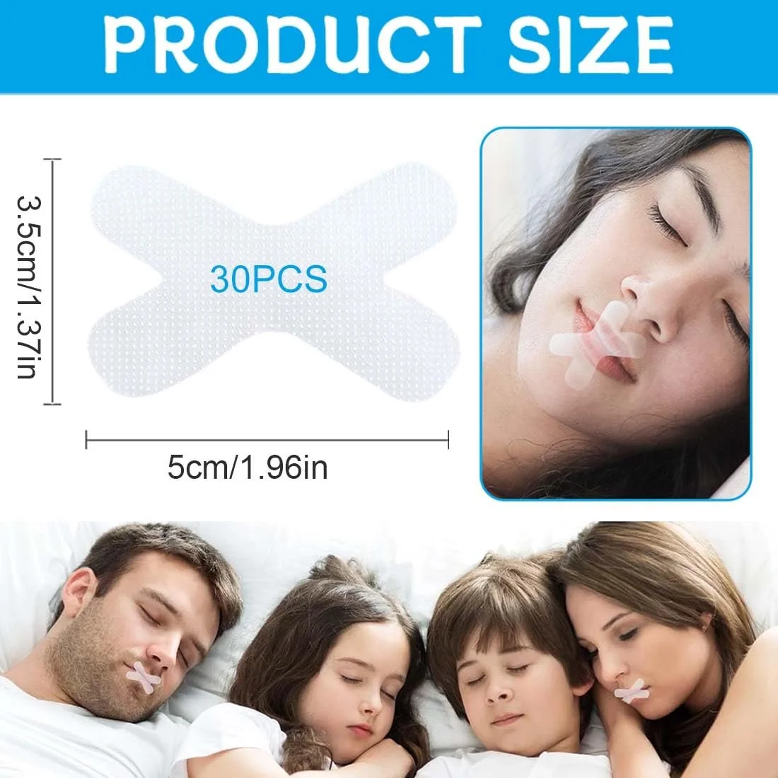Пластирі для рота для сну (30 шт.) покращують сон і дихання для чоловіків і жінок, фото №2