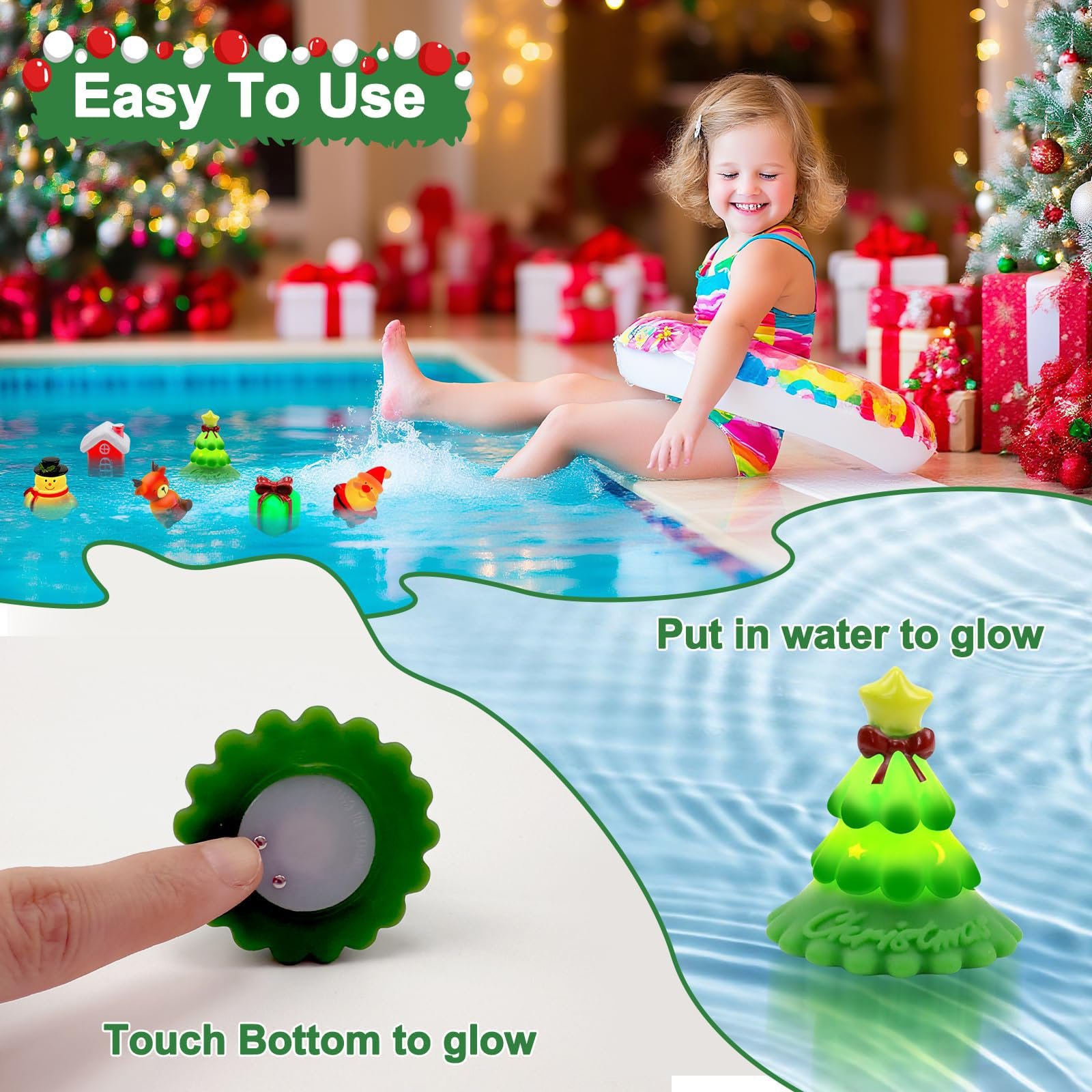 Игрушка для ванны Санта, Подарок, Олень, Елка с подсветкой., фото №2