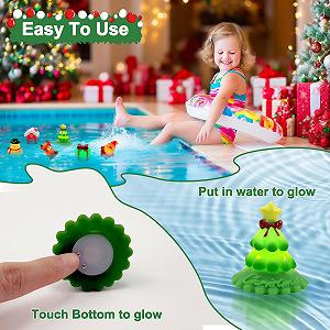 Игрушка для ванны Санта, Подарок, Олень, Елка с подсветкой. synthetic.ua - Фото 1