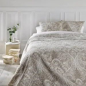 Покрывало стеганое с 2 наволочками Marie Бежевый, Двуспальный - Фото 1