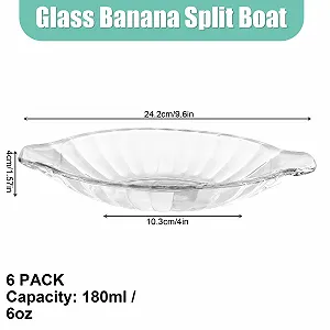 Миска для десертов LDXDRU Banana Split, для мороженого, для трайфла, прозрачная, 6 штук synthetic.ua - Фото 1