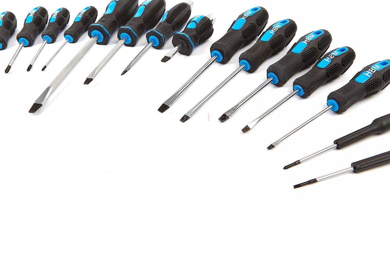 Набір викруток HBM 21 шт з поролоновою вставкою для візка з інструментами, фото №4 Набір викруток HBM 21 шт з поролоновою вставкою для візка з інструментами, фото №4