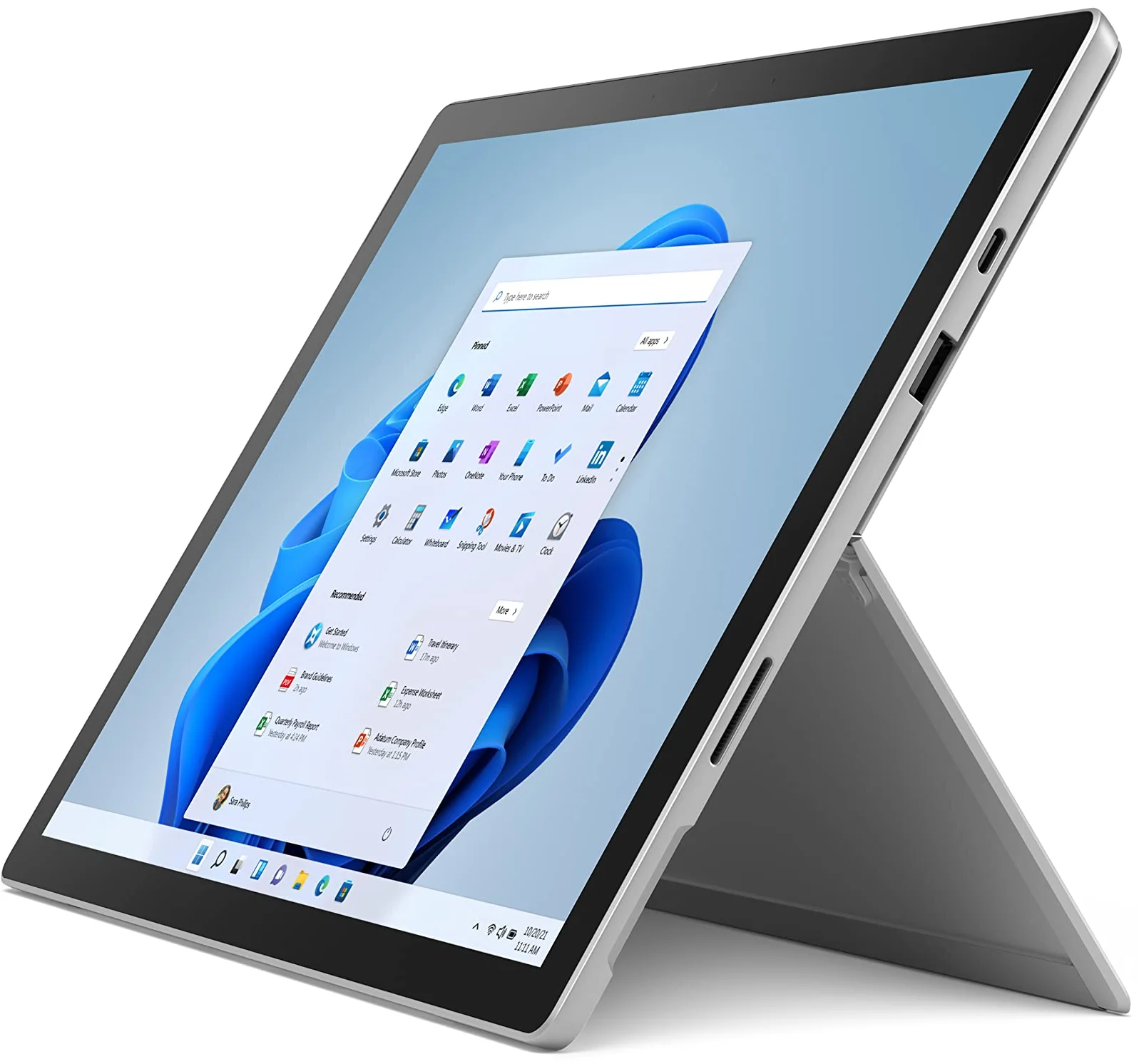 Планшет 12.3" 2K Microsoft Surface Pro 7+ Intel Core i3-1115G4 RAM 8GB SSD 128GB 15час батарея Win11 Магниевый корпус Платиновый, фото №1