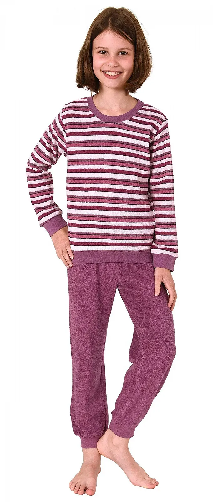 Пижама махровая для девочек с длинными рукавами на манжетах 291 401 13 572, фото №1 Пижама махровая для девочек с длинными рукавами на манжетах 291 401 13 572, фото №1