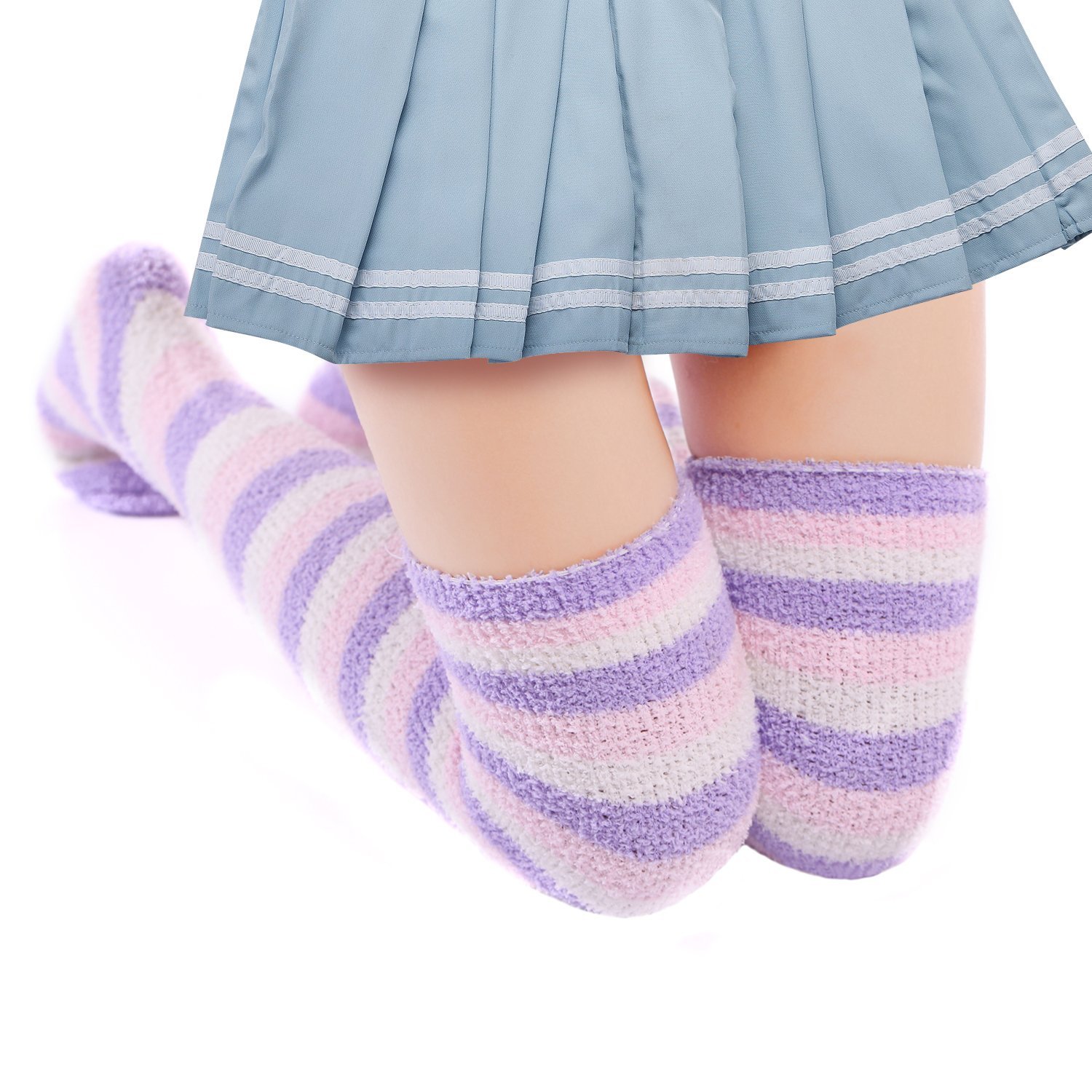 Гольфы LittleForBig C Изображением Животных Коралловый Бархат Полосатые 2 пары, фото №9