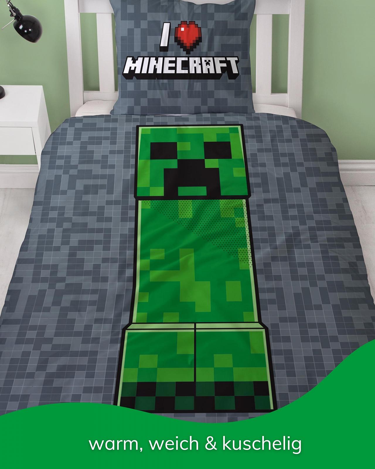 Постільна білизна Фланель Minecraft 135 x 200 см, 1 наволочка 80 x 80 см, 100% бавовна, дитяча, фото №2