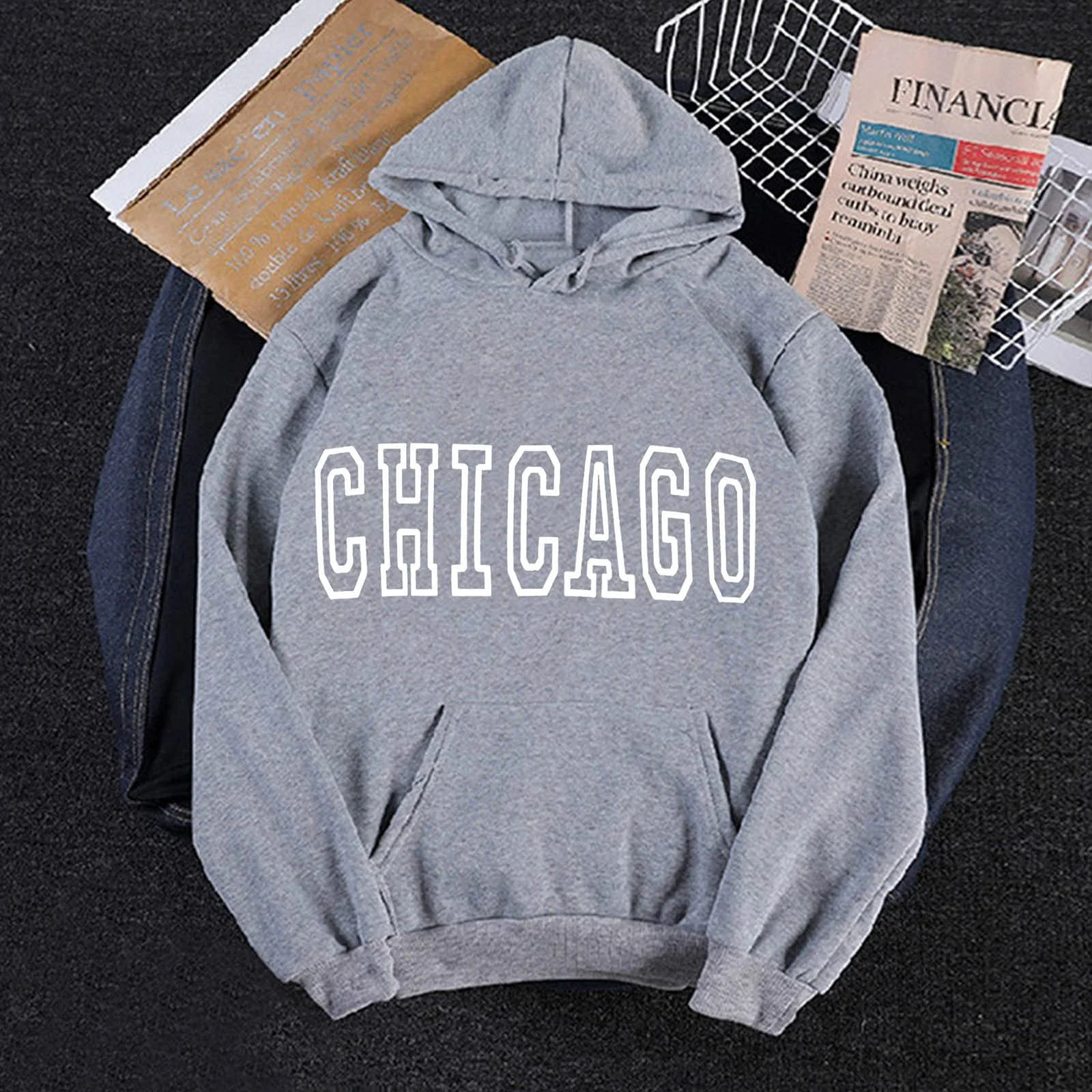 Женский Худи Пуловер Длинные Толстовки с капюшоном Классическая Мужская и y2k Куртка на молнии Harajuku Oversized Свитшот Спортивный Стиль Панк Готика, фото №2