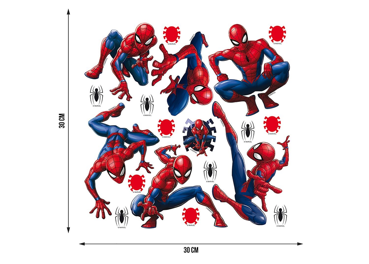 Наклейка для стін DKs 1090 Spider-Man 30x30 см Різнокольорова, фото №3