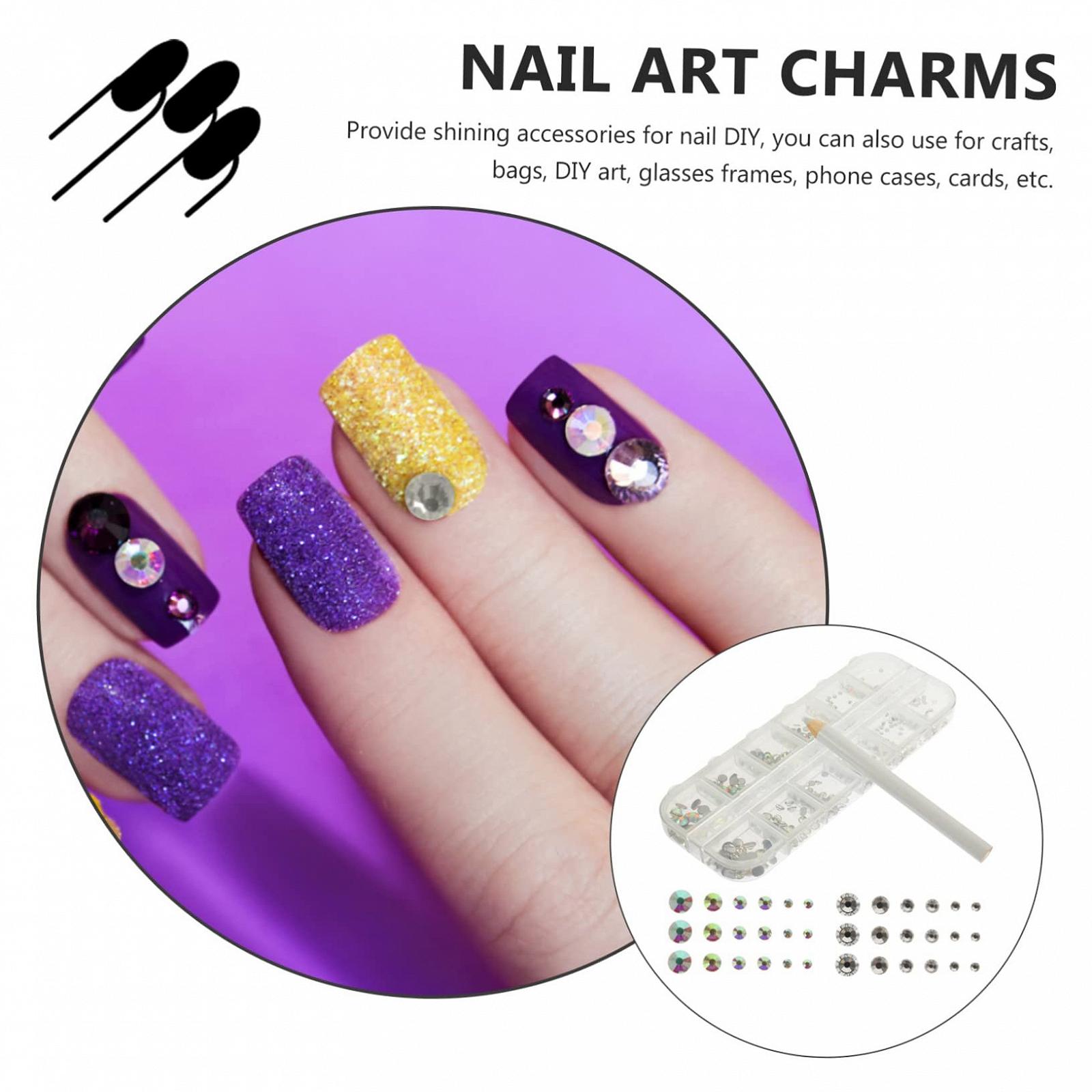 Стразы для ногтей FRCOLOR Набор Плоские стеклянные бриллианты AB цвета, ручки для нейл-арта для творческого маникюра и декорирования, фото №4