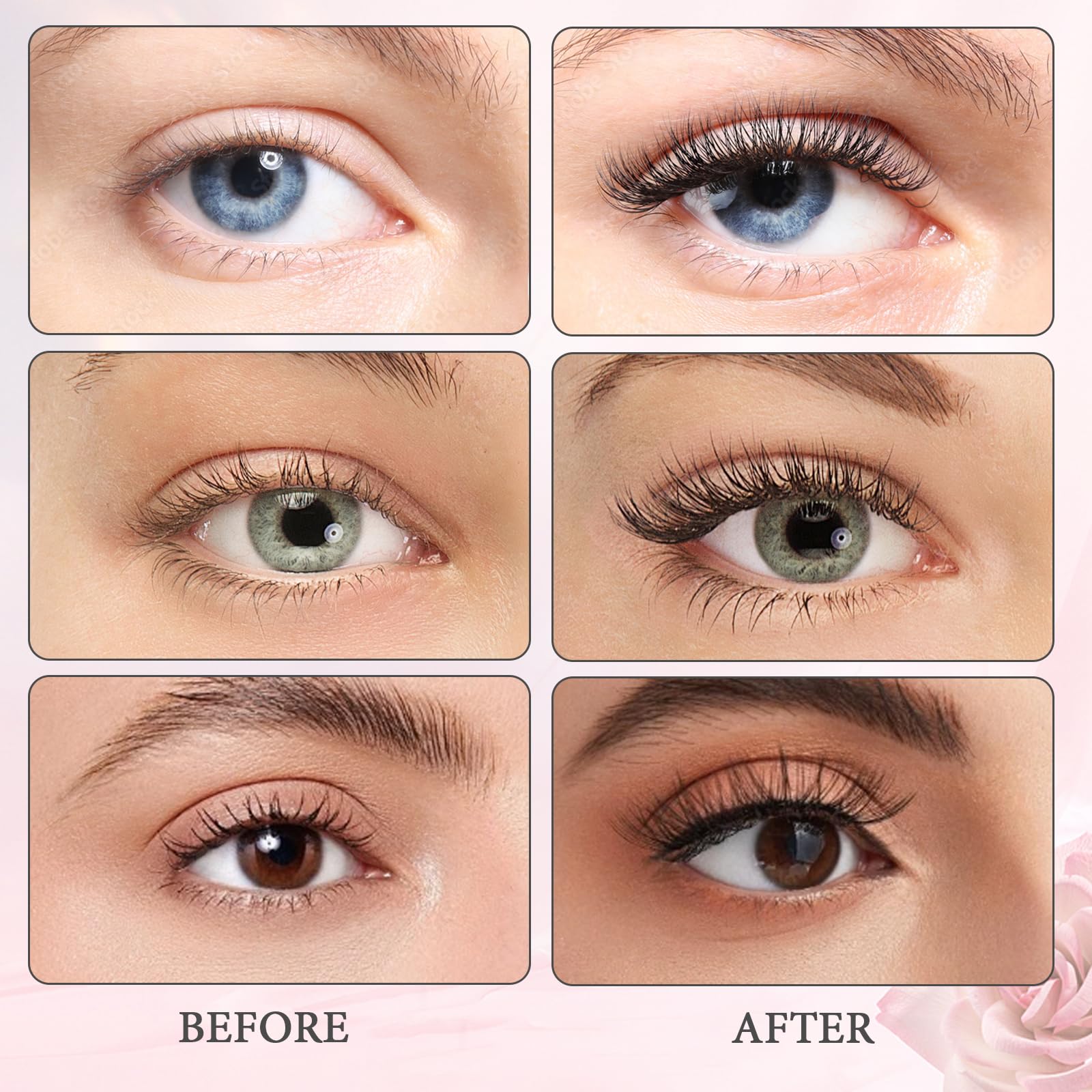 Mascara телескопическая 4D 2-in-1 водостойкая, устойчивая к поту и не смазывается, чёрная, фото №6