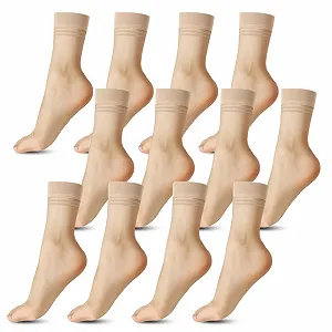 12 пар прозорих нейлонових панчіх для жінок - Фото 1