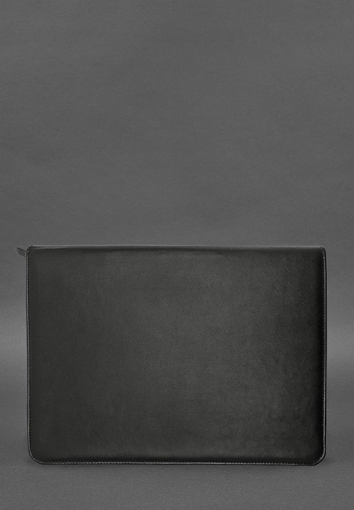 Шкіряна папка А4 на блискавці для документів чорна, фото №3