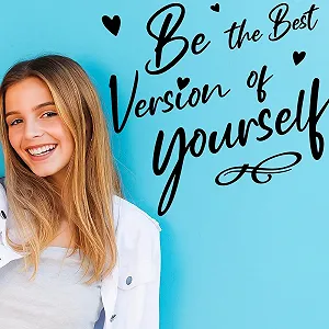 Наклейка на стіну SUPERDANT Be the Best Version of Yourself 96 x 30 см чорна - Фото 1