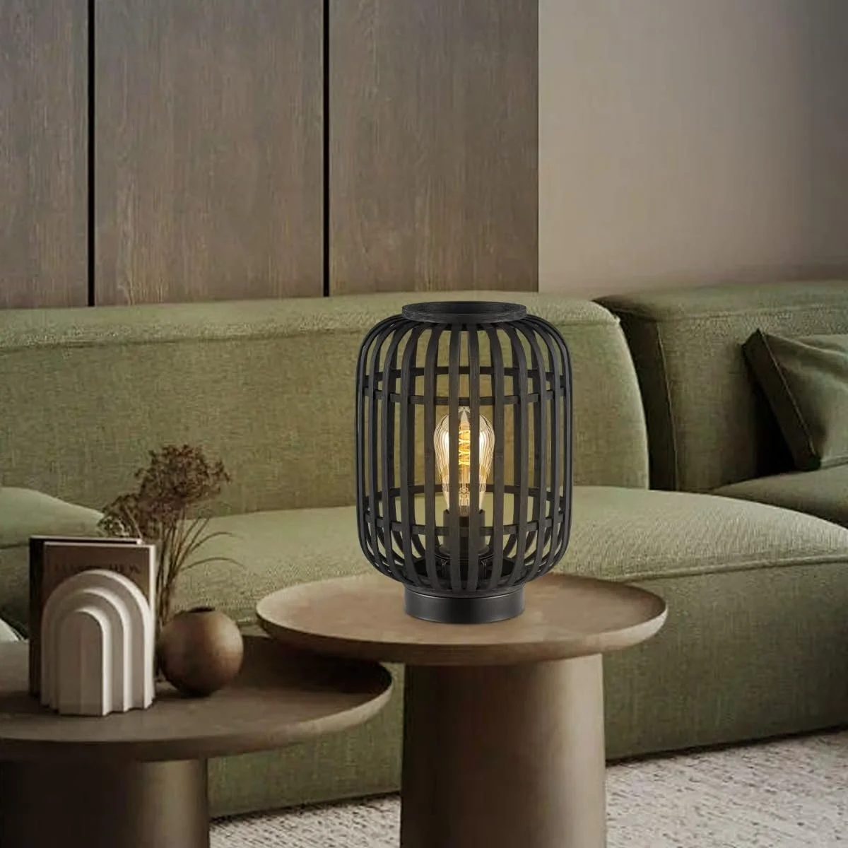 Настільна лампа Home Sweet Home Bohemian 21.5x21.5x30 см E27 Бамбук Чорна, фото №3