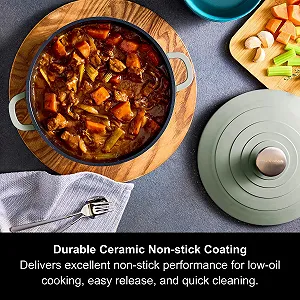 Жаровня Morphy Richards 851251 24 см Алюминиевая с антипригарным покрытием Зеленая synthetic.ua - Фото 1