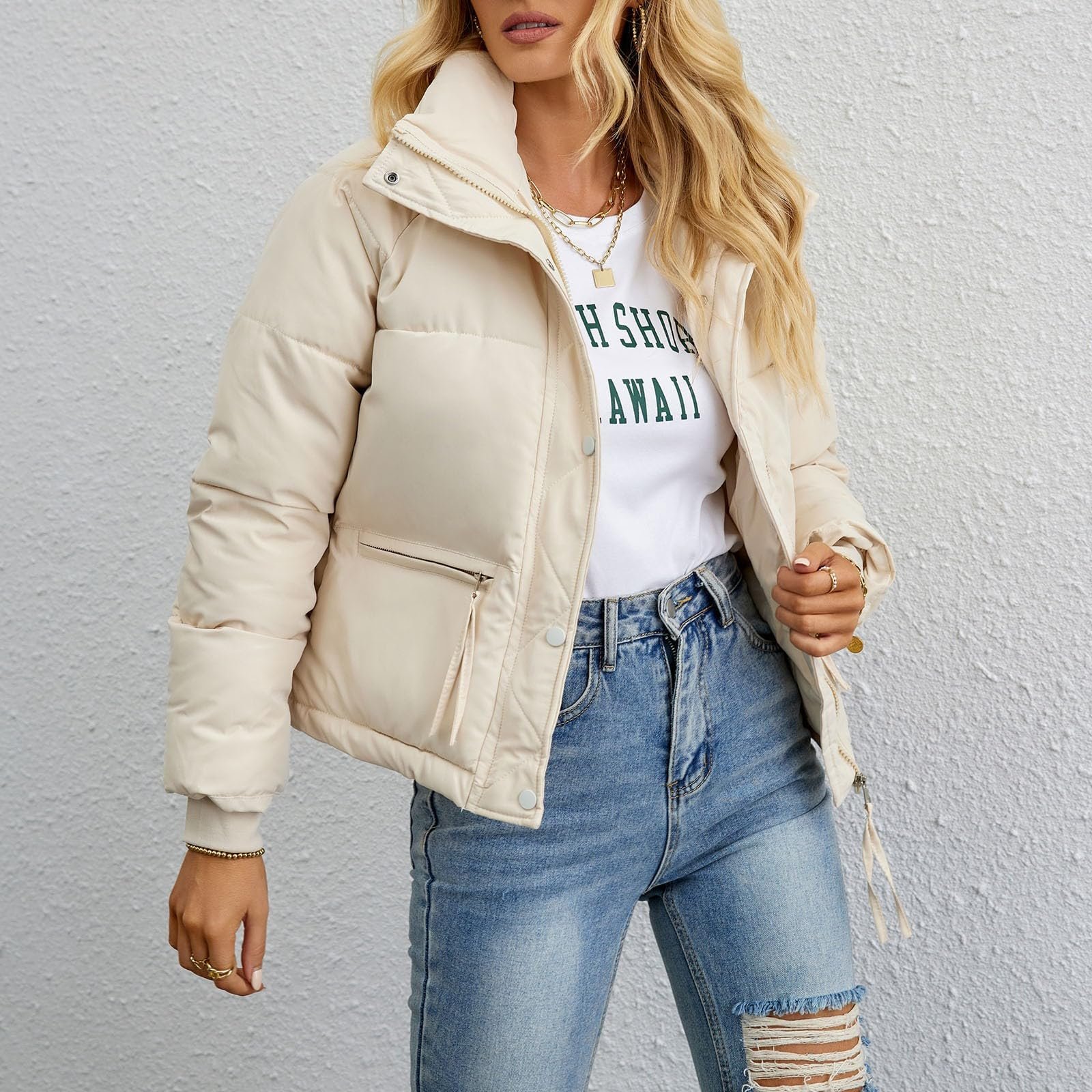 Жіноча зимова куртка QUINTRA з довгими рукавами, фото №3