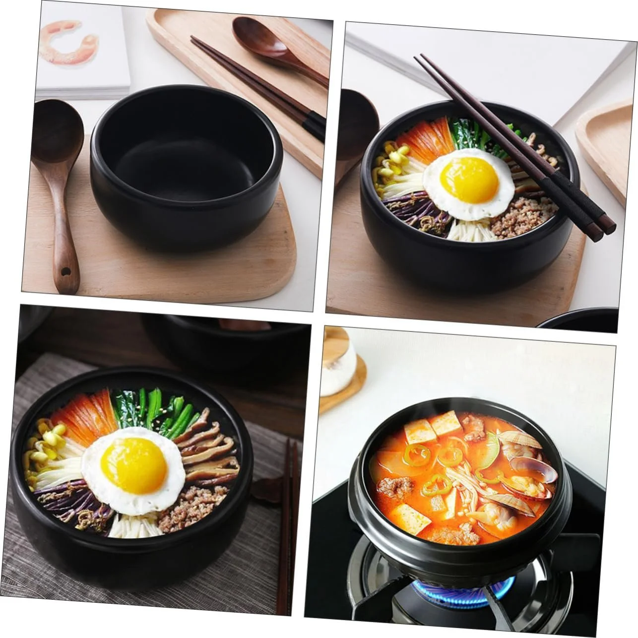 Кастрюля для супа VALICLUD керамическая для бибимбапа термостойкая с вентиляцией, фото №8