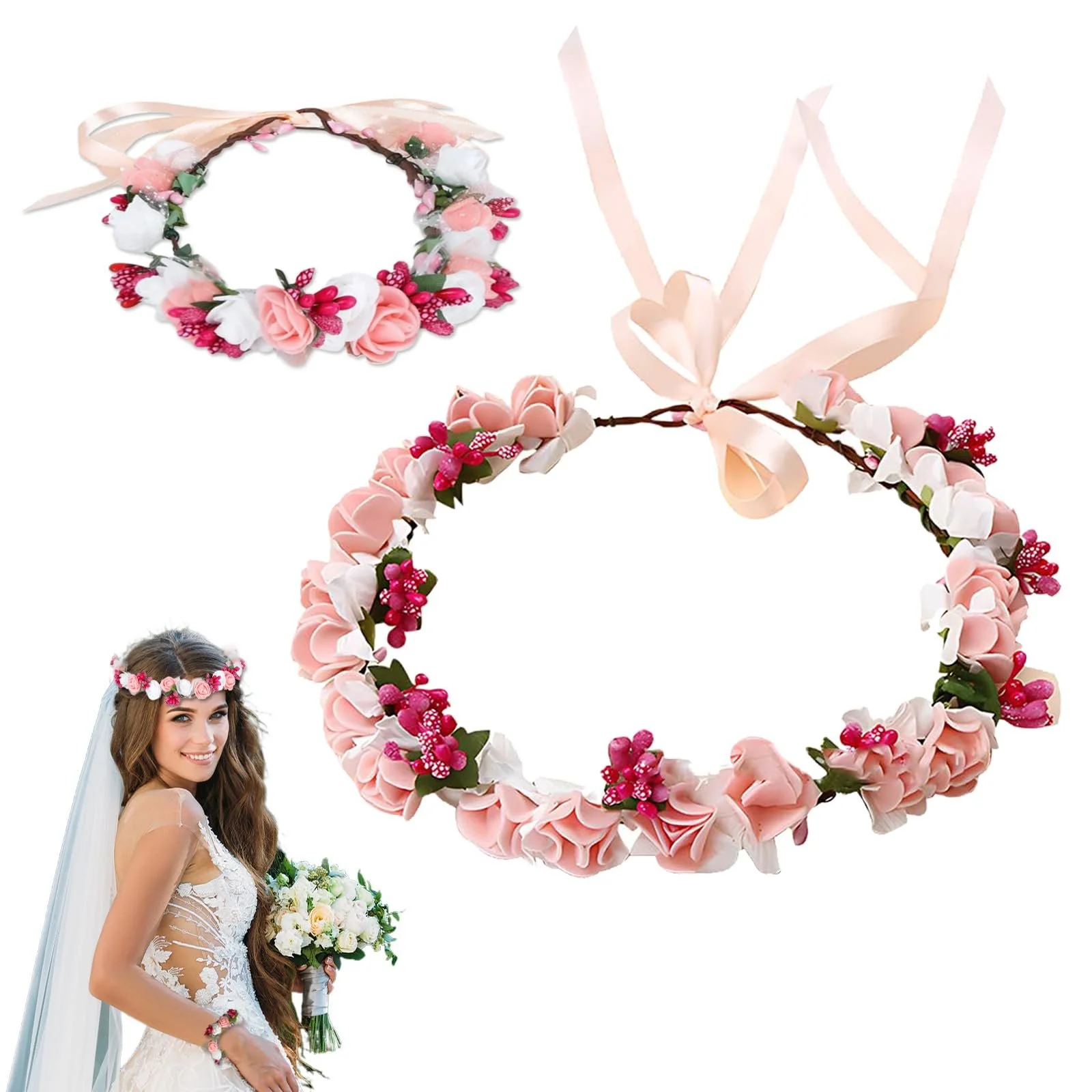 Венок Цветок из сухоцветов, фото №1