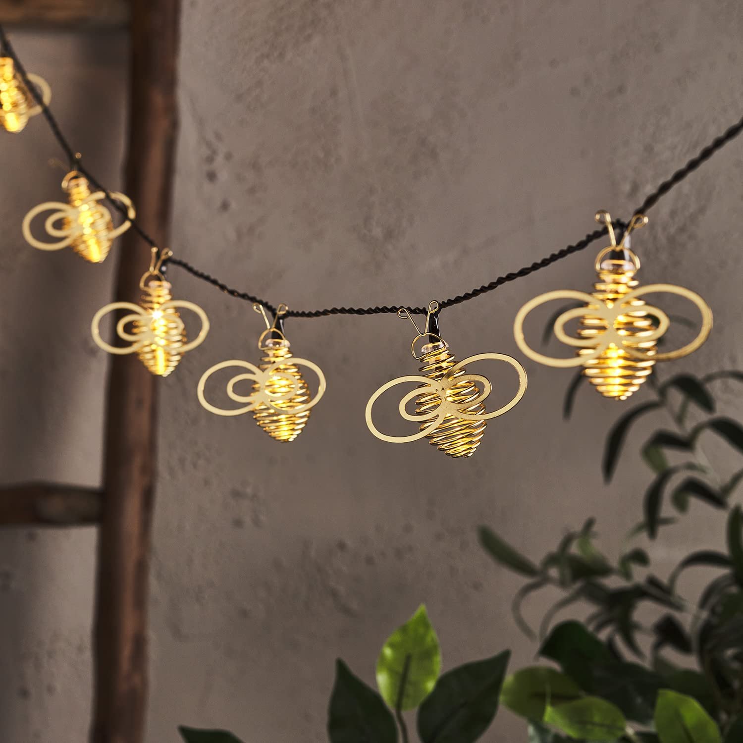 Гирлянда Lights4fun LED Пчелы 10 LED Теплый белый Золотой, фото №1