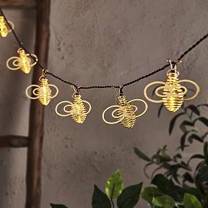Гирлянда Lights4fun LED Пчелы 10 LED Теплый белый Золотой - Фото 1