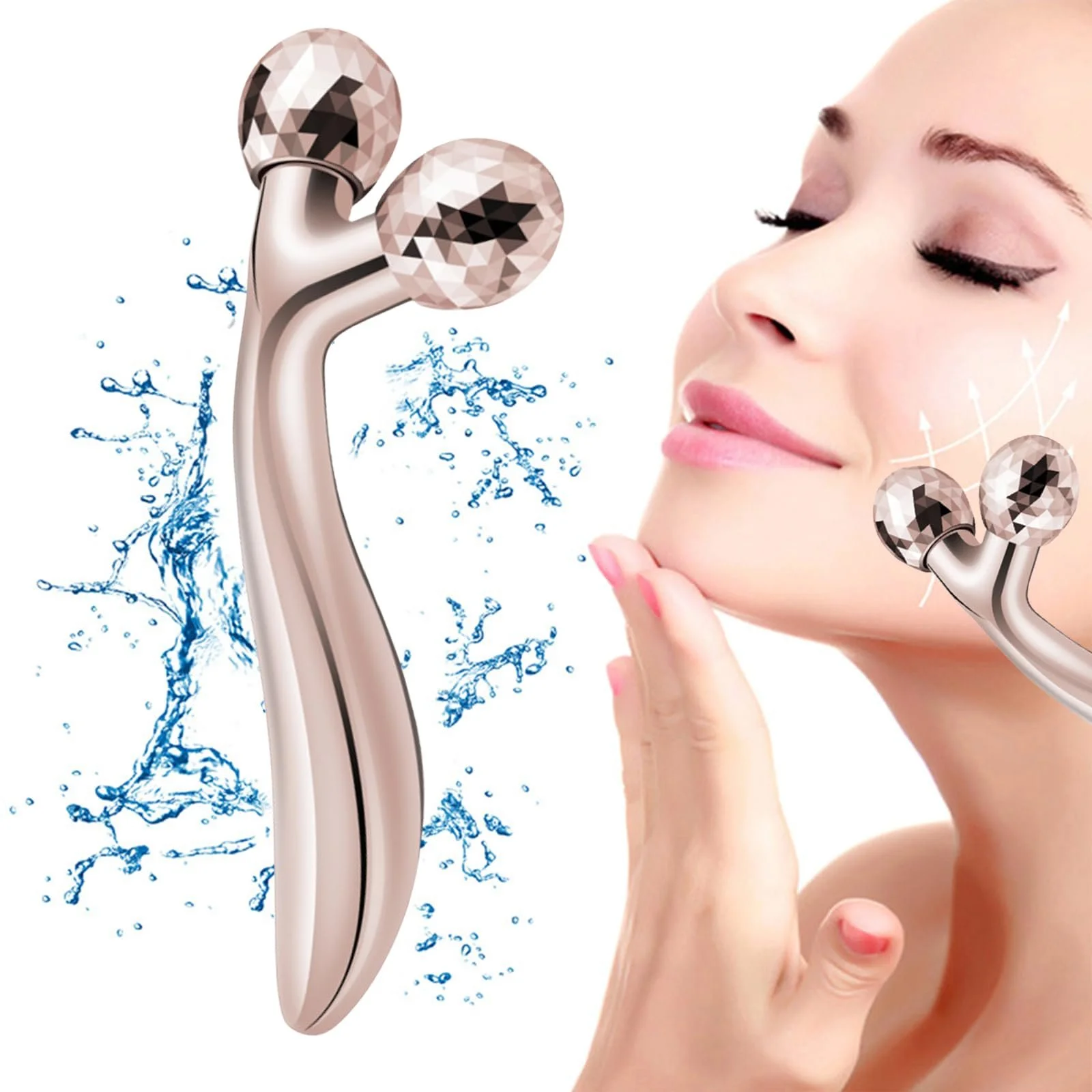 Масажер для обличчя 3D Irikdescia, ролик для обличчя з обертанням на 360°, фото №1