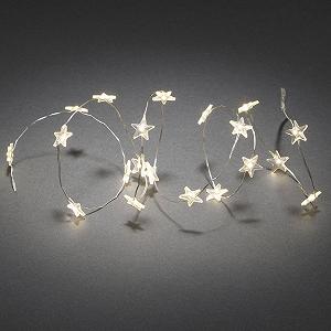 Гирлянда Konstsmide Pin Wire Stars 3199-103, 20 LED, теплый белый, прозрачный провод - Фото 1