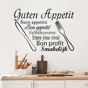 Наклейка на стіну GRAZDesign Kitchen Sayings Guten Appetit 41 x 30 см 070 Чорний - Фото 1