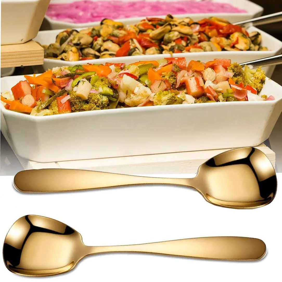 Ложка для подачі шведського столу з нержавіючої сталі з довгою ручкою, фото №5