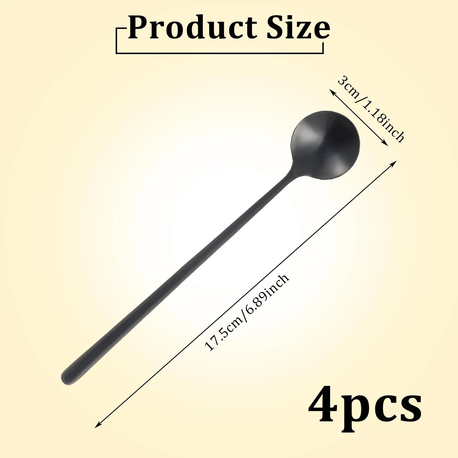 Ложка Типу Латте Мак’ято Nogeqi 17.5 см Чорний Матовий, Набір 4 шт., фото №2 Ложка Типу Латте Мак’ято Nogeqi 17.5 см Чорний Матовий, Набір 4 шт., фото №2