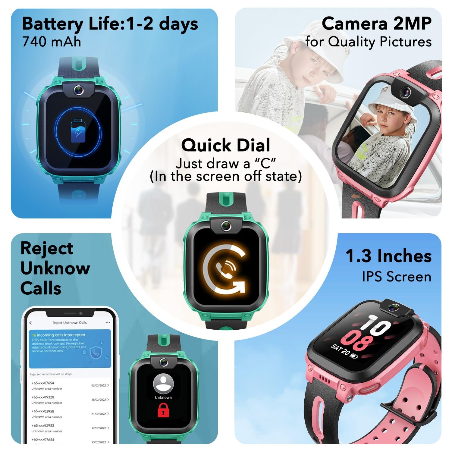 Детские смарт-часы imoo Z1 с GPS и телефоном Зеленый, фото №6