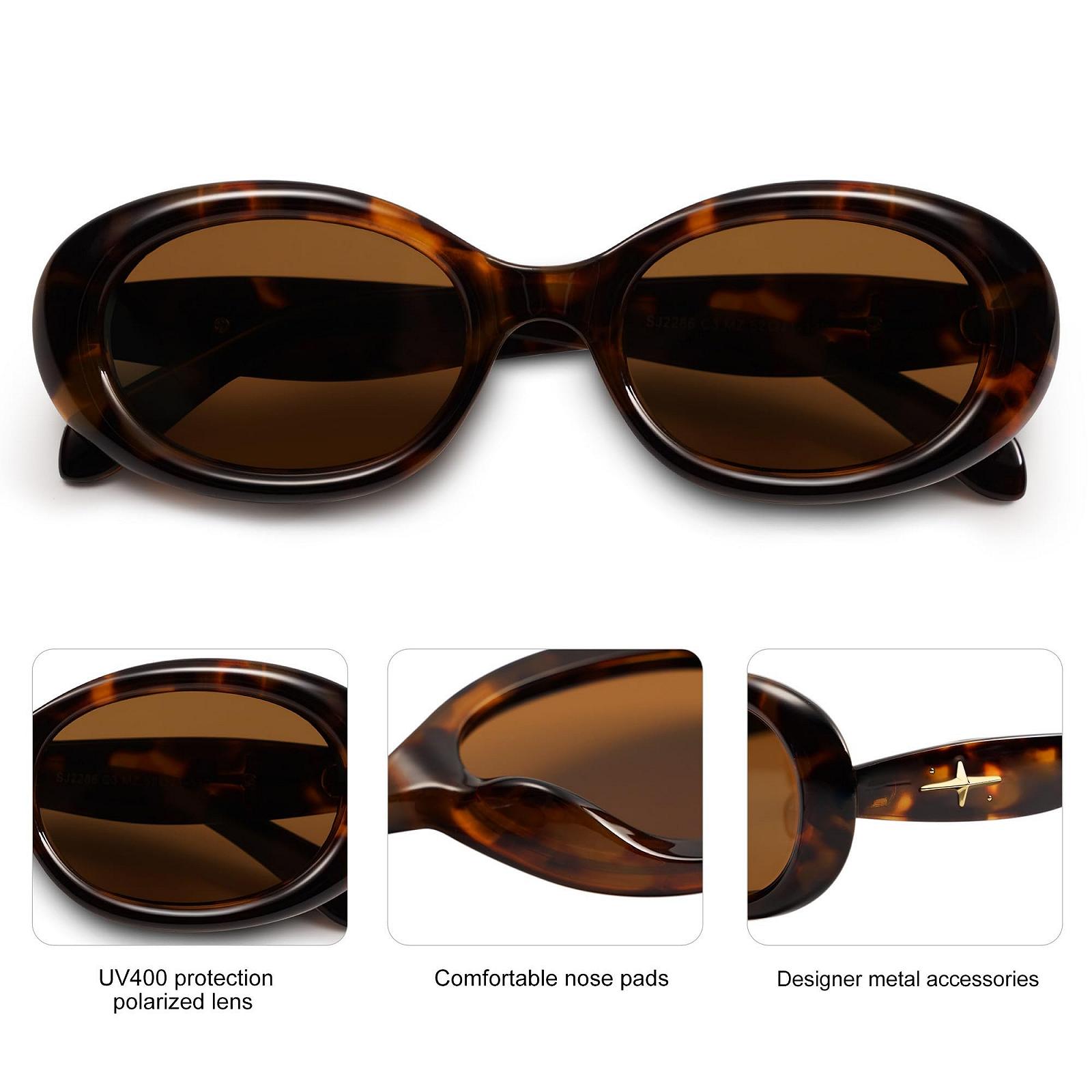 Сонцезахисні окуляри SOJOS SJ2286 Unisex Polarised Retro Oval Маленькі 90-х Vintage Small Face UV400 Protection, фото №4