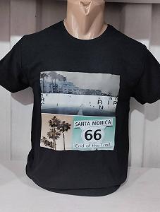 Чорна бавовняна футболка з принтом унісекс - Фото 1