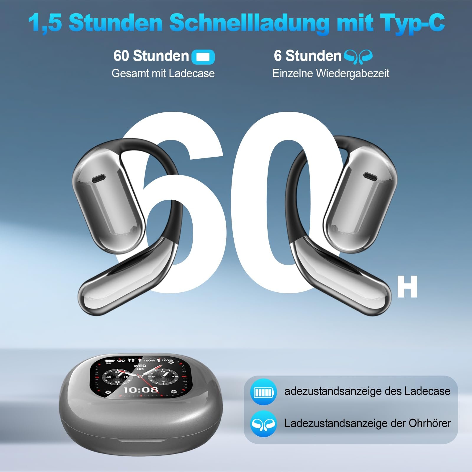 Навушники для перекладу Ki з сенсорним LCD екраном, фото №3 Навушники для перекладу Ki з сенсорним LCD екраном, фото №3