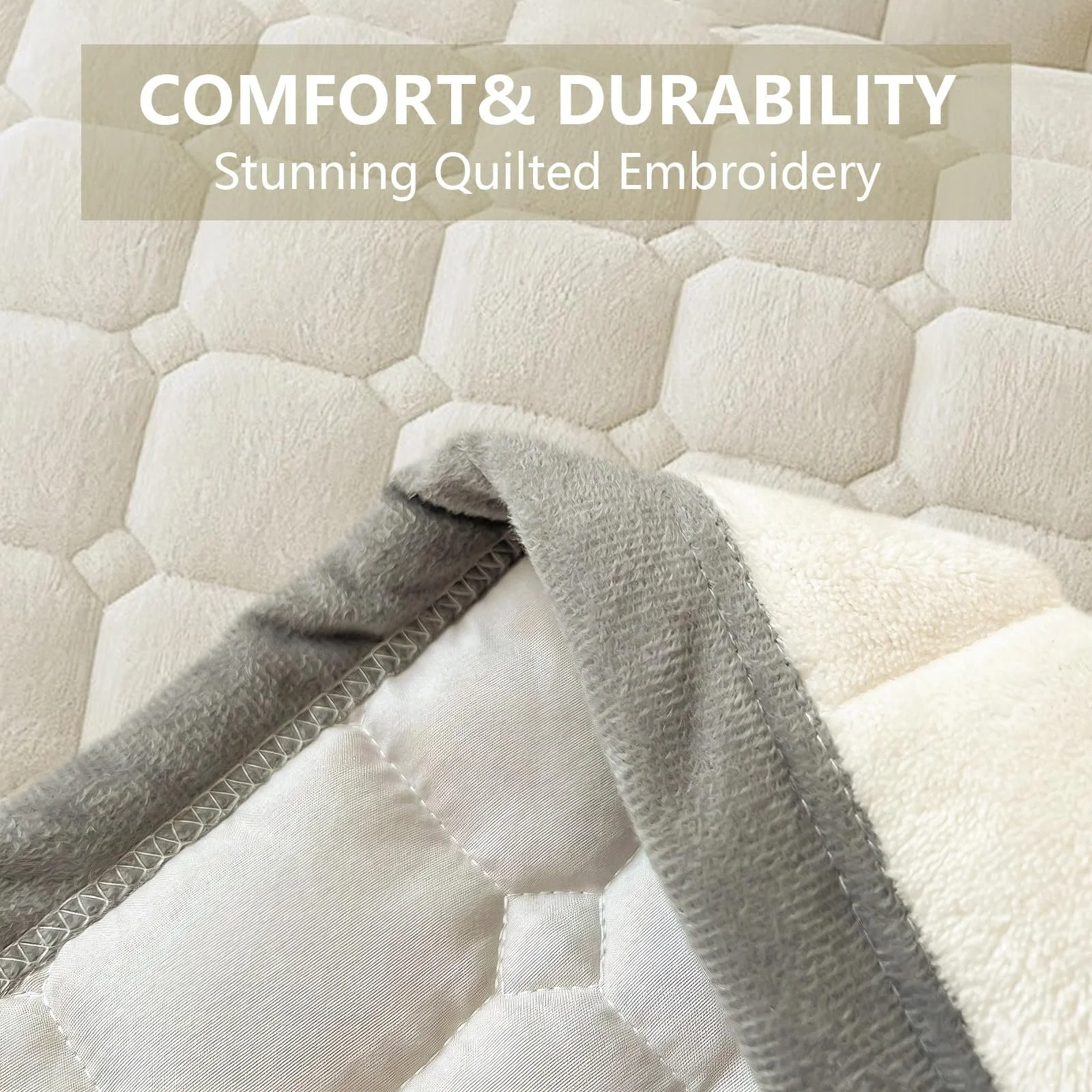 Покрывало OKYUK Velvet Роскошный комплект постельного белья 230 x 250 см Бежевый, фото №3