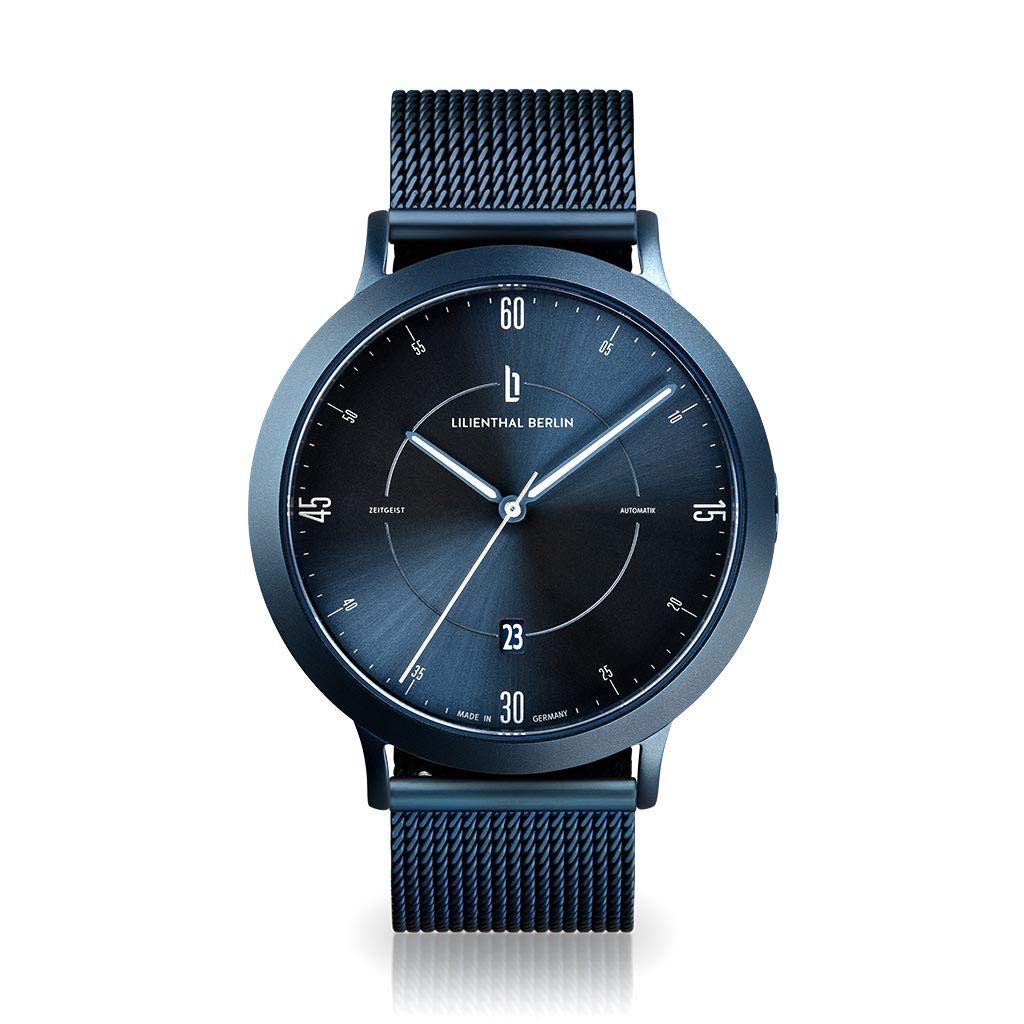 Часы Lilienthal Berlin Zeitgeist Automatic All Blue для мужчин из серебряной хирургической стали с автоматическим механизмом и сапфировым стеклом - 42.5 мм, фото №1