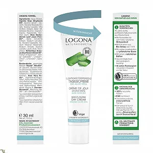 Денний крем для обличчя LOGONA Naturkosmetik з органічним алое вера інтенсивне зволоження веганський 30 мл synthetic.ua - Фото 1