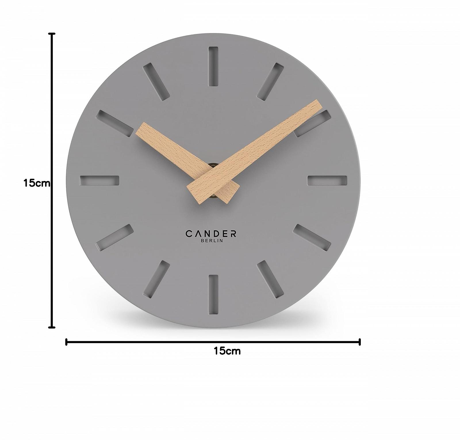 Настільний годинник Cander Berlin MNU 2515 G, 15 см, аналоговий, сірий, фото №7