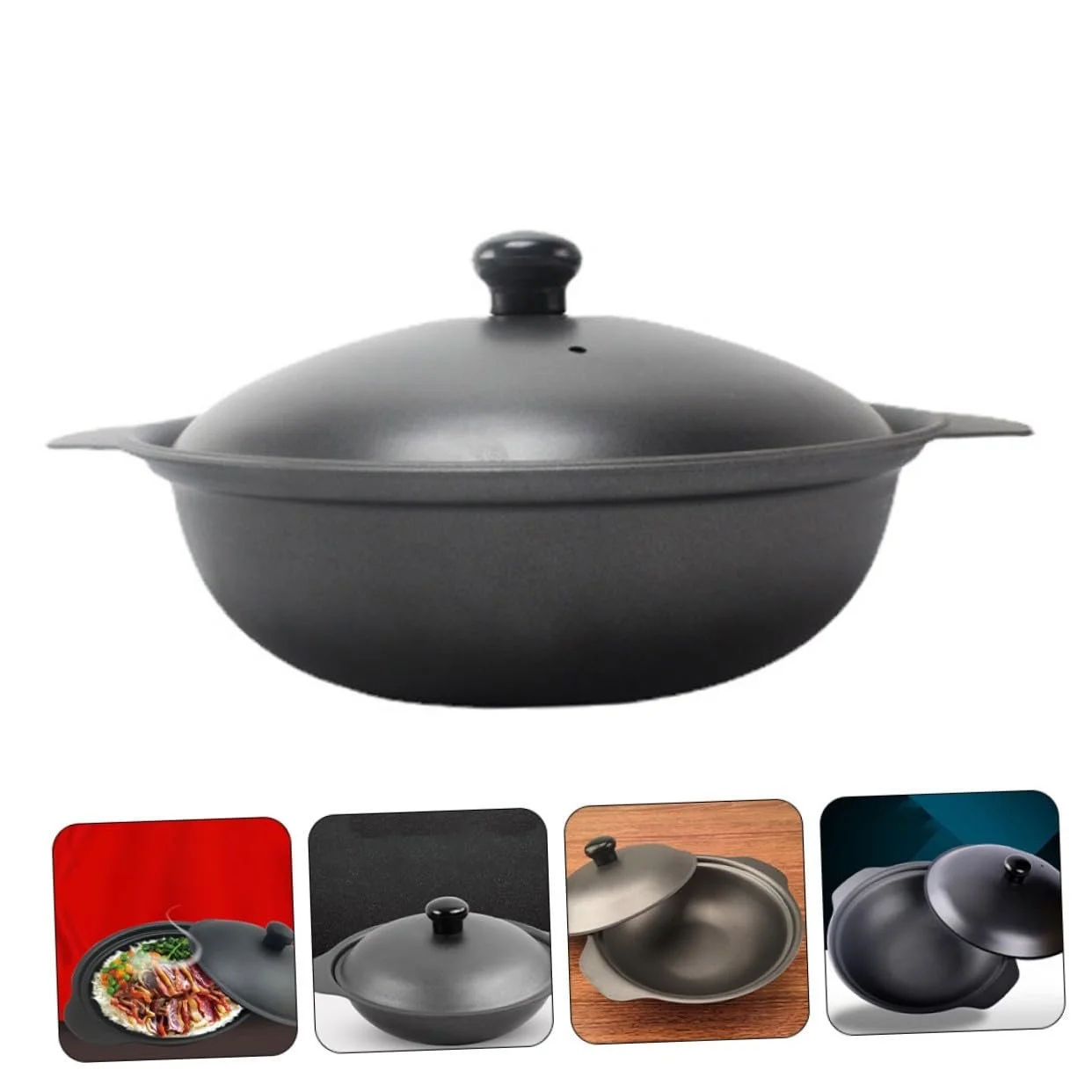 Кастрюля Toyvian чугунная с крышкой термостойкая для риса, фото №9